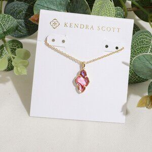 Kendra Scott Framed Abbie Gold Light Burgundy Necklace